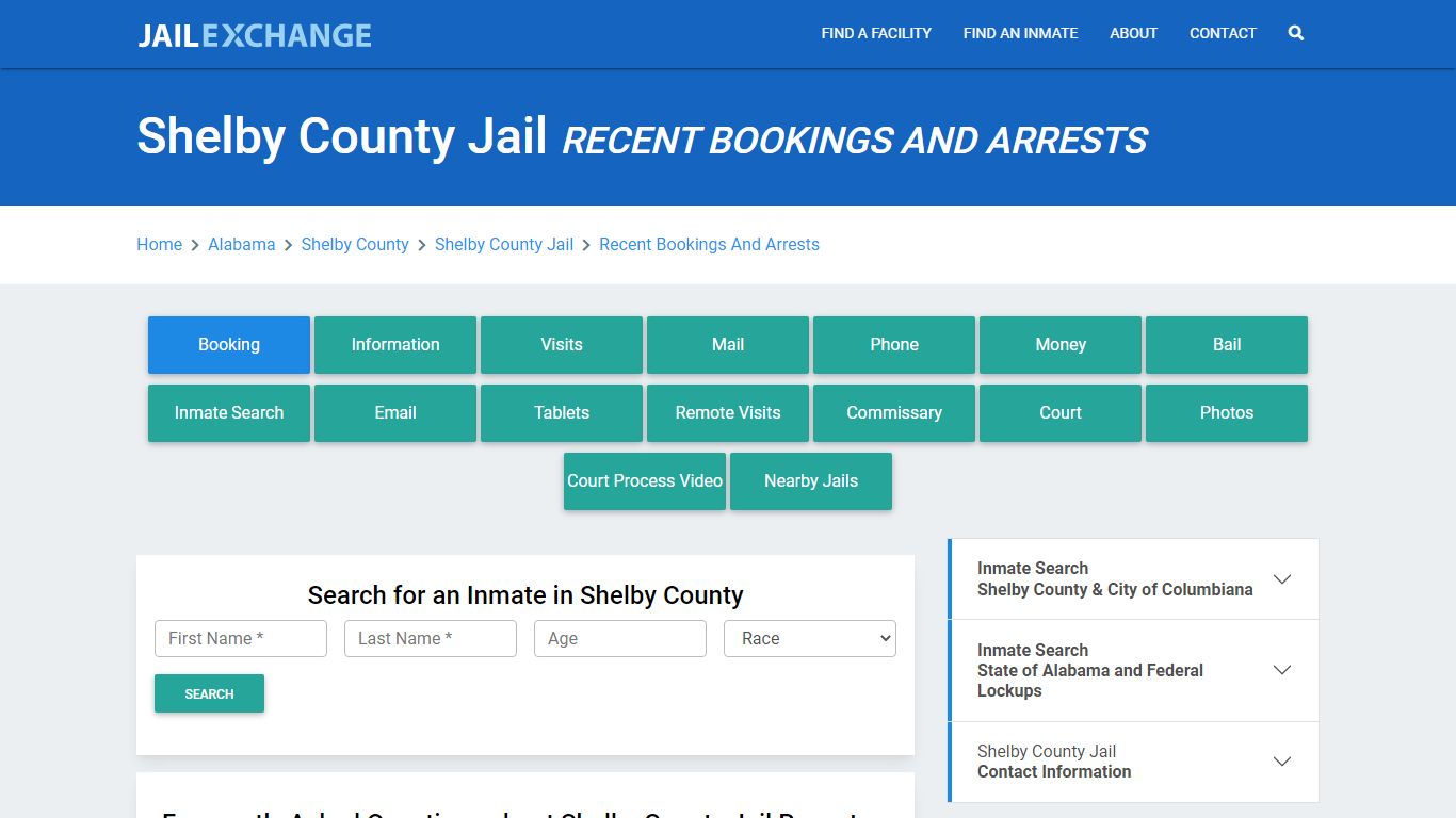 Shelby County Jail AL Recent Arrests and Bookings - Jail Exchange