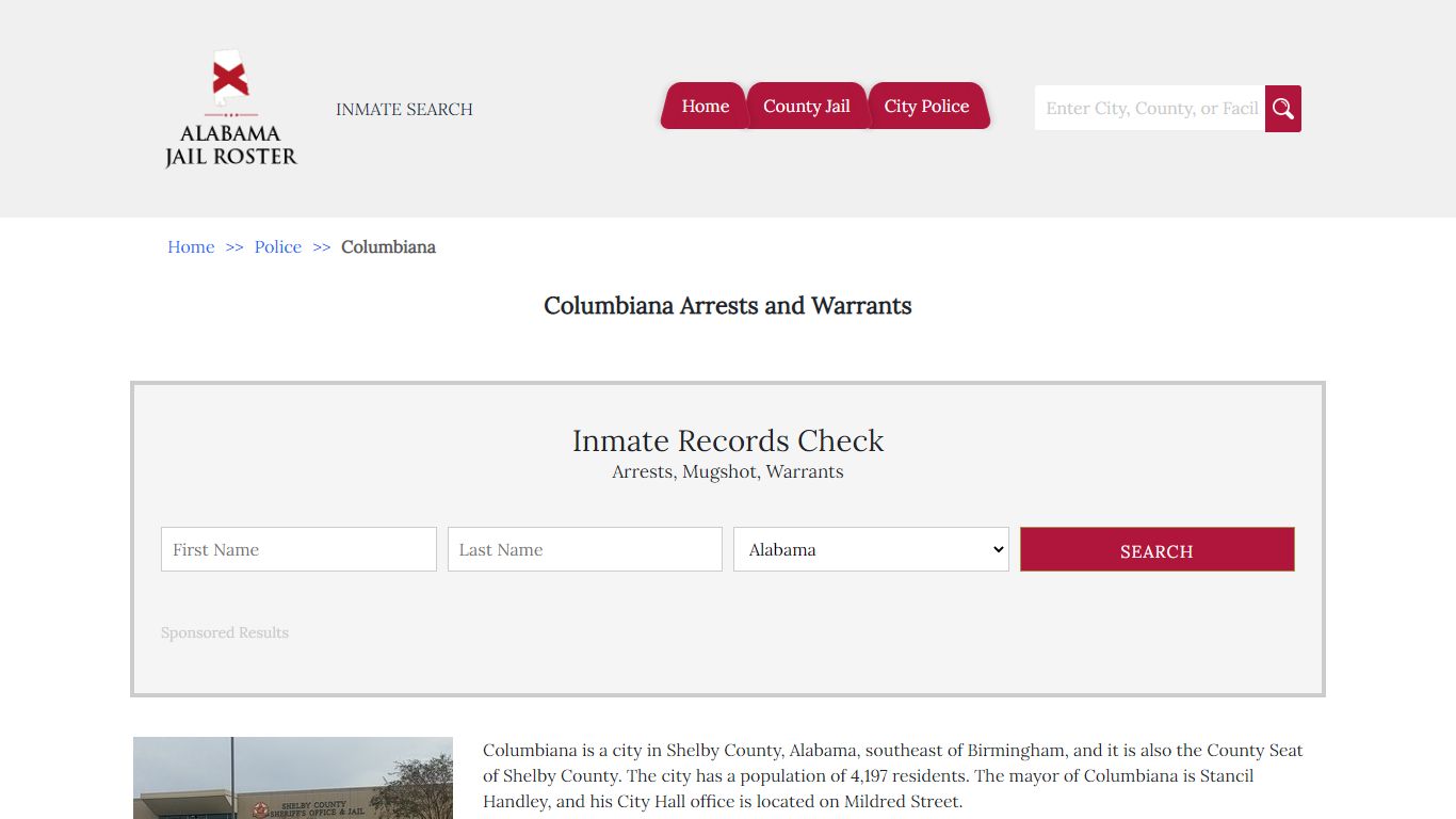 Columbiana Arrests and Warrants | Alabama Jail Inmate Search